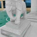 海南 白麻花岗岩动物异形石雕-大象
