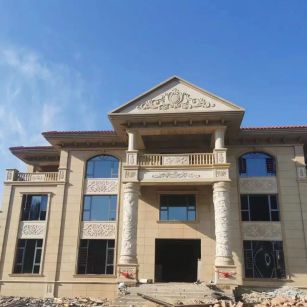 海南 黄金麻花岗岩别墅外墙干挂