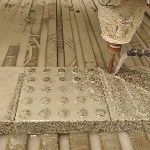 海南 芝麻白花岗岩石材盲人石、盲道石、盲点石