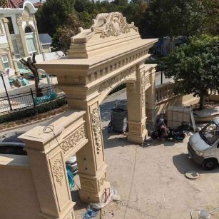 海南 黄金麻荔枝面花岗岩别墅门楼