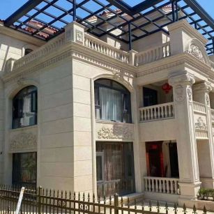 海南 黄金麻花岗岩荔枝面别墅外墙干挂