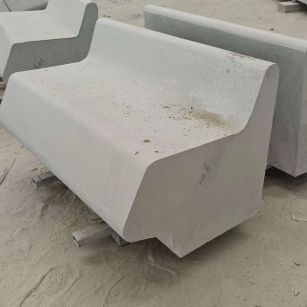 海南 芝麻白花岗岩异形坐凳，石凳