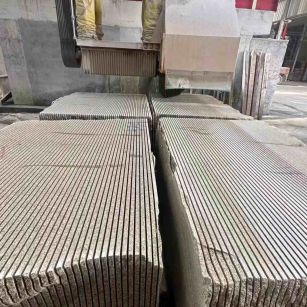 海南 车间生产日常，黄金麻白麻花岗岩