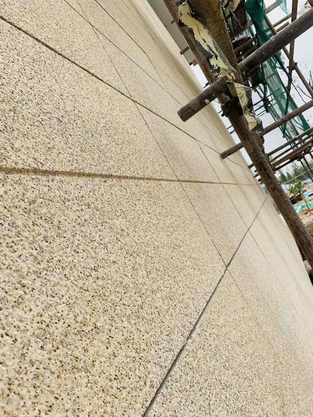 海南 黄金麻花岗岩荔枝面外墙干挂石材效果示例