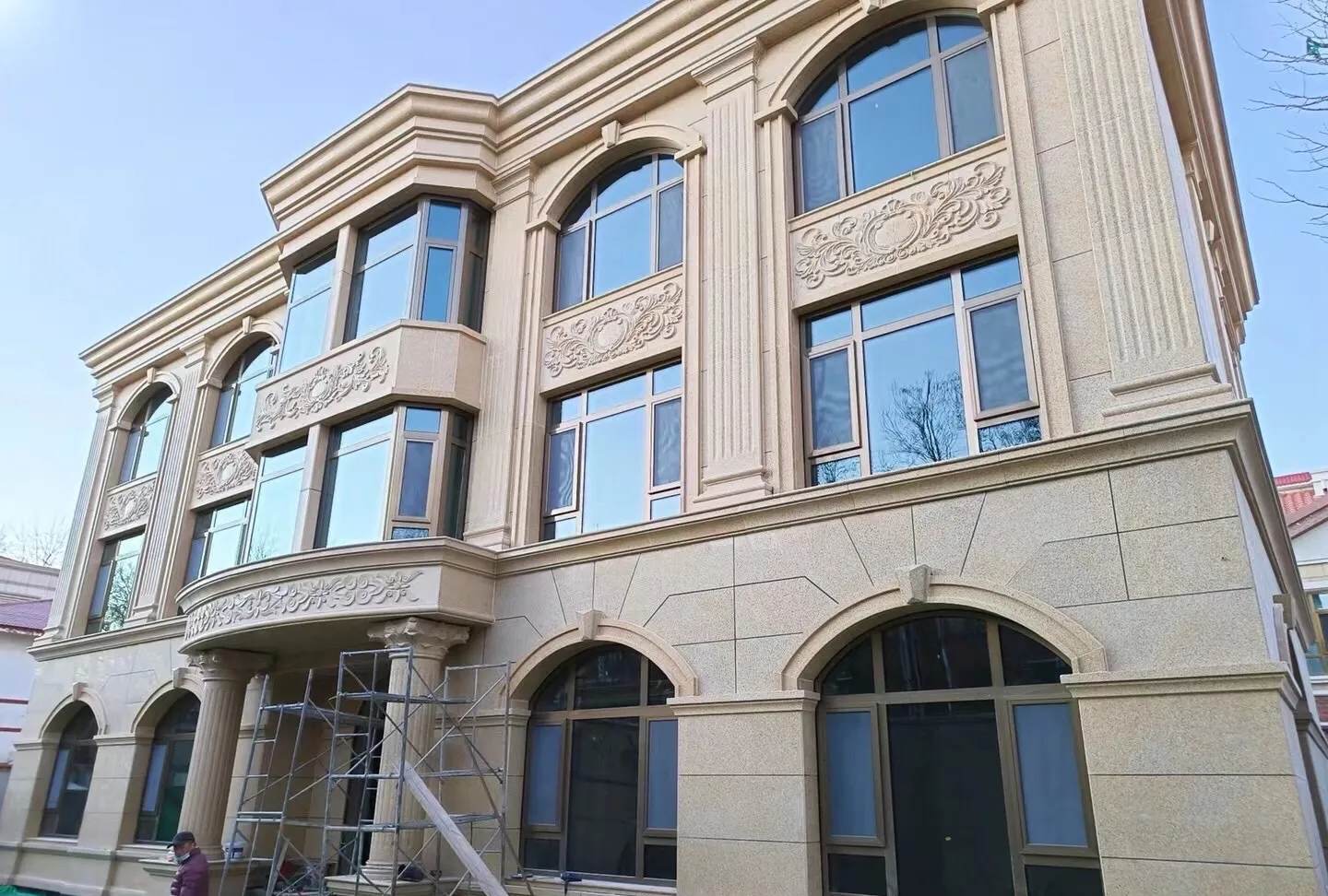 海南 黄金麻花岗岩别墅外墙干挂