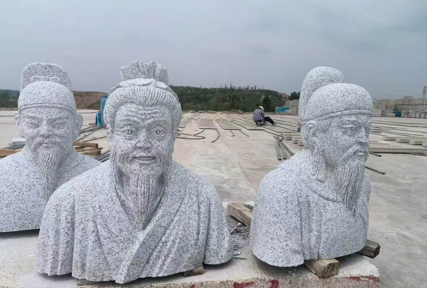 海南 白麻花岗岩石材人物立体雕刻