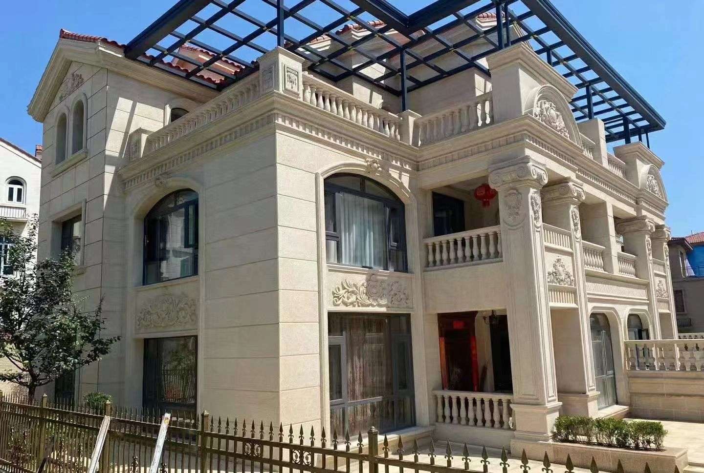 海南 黄金麻花岗岩荔枝面别墅外墙干挂